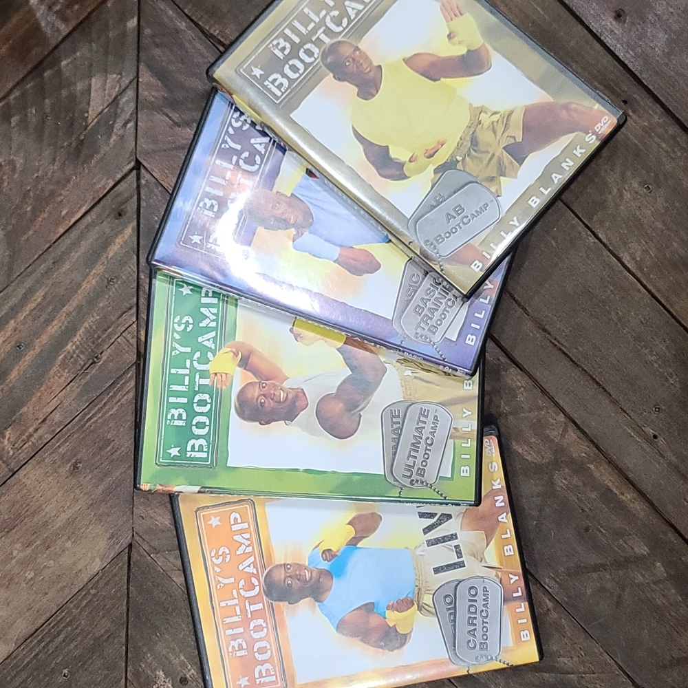 Billy's bootcamp fitness workout dvds. Billy Blanks Tae Bo 4 set dvds.